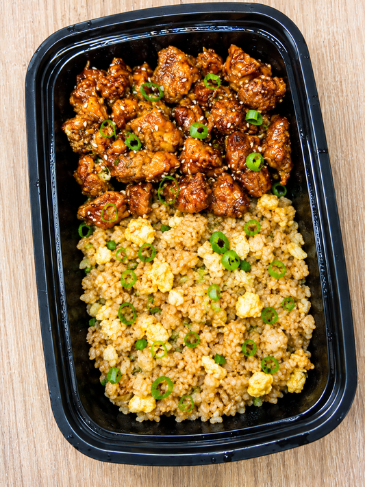 Honey Garlic Chicken & Egg Fried Rice