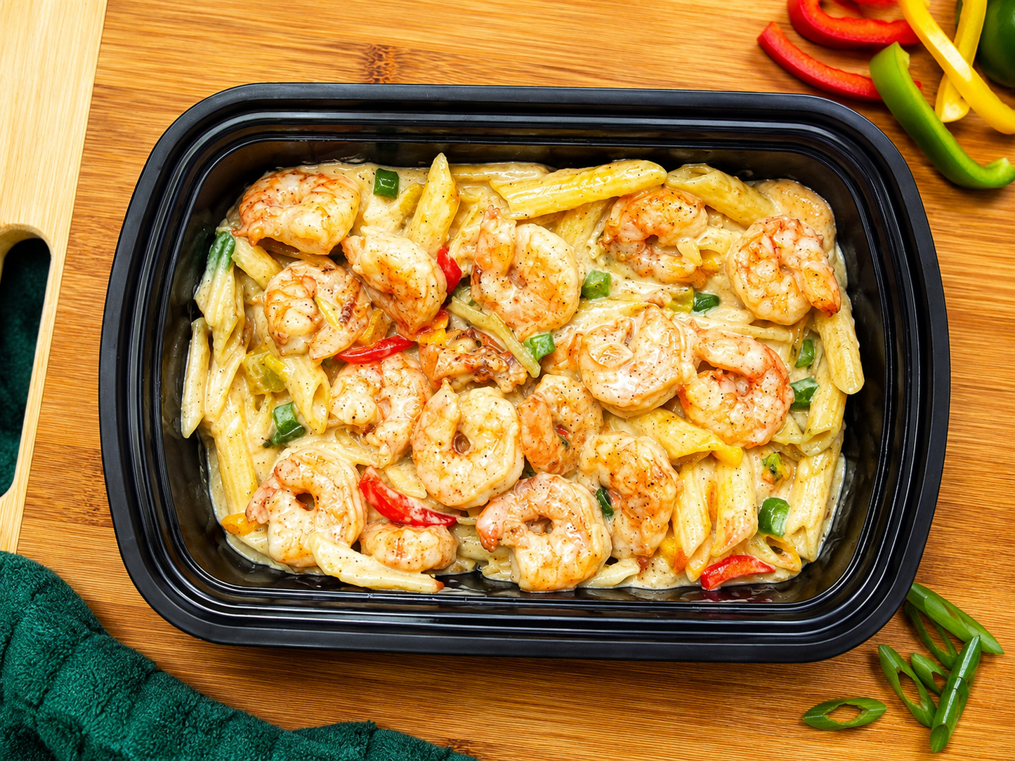 🍤 Creamy Jerk Shrimp Rasta Pasta